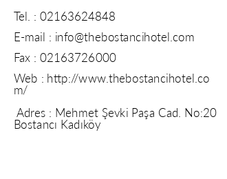 The Bostanc Otel iletiim bilgileri